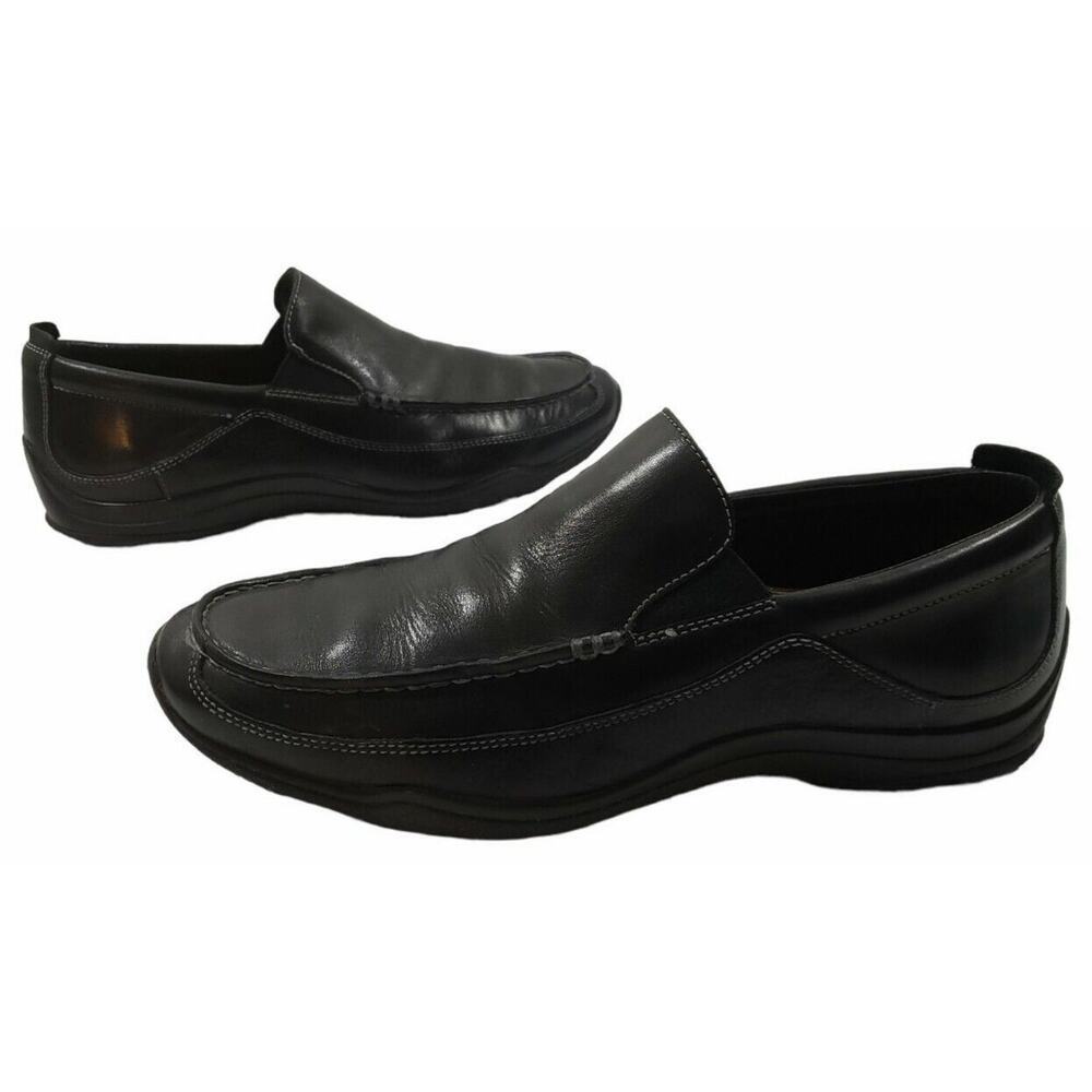 Cole Haan Driving Shoes Black Leather Moccasin Slip On Casual Loaf